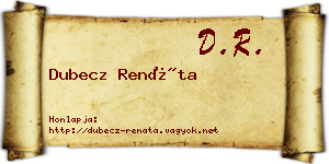 Dubecz Renáta névjegykártya